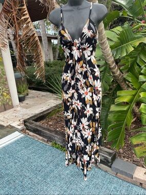 dark floral spaghetti strap dress by Angie